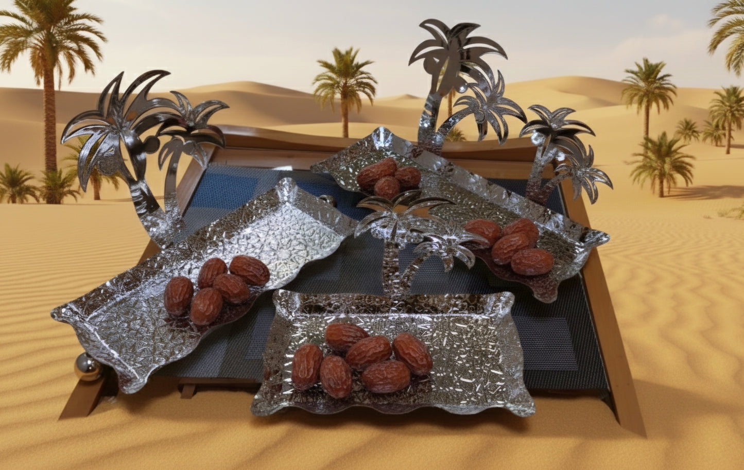 METAL LEAF TREE DISH SET 03/PC'S YX-306