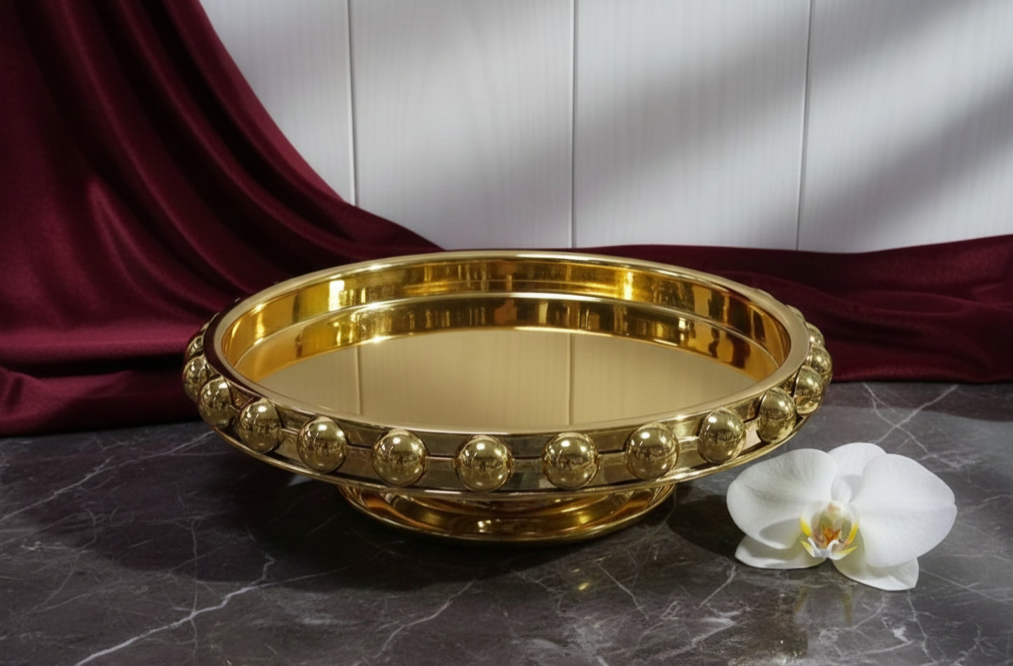 GOLDEN FRUIT DISH WITH STAND YX-356C
