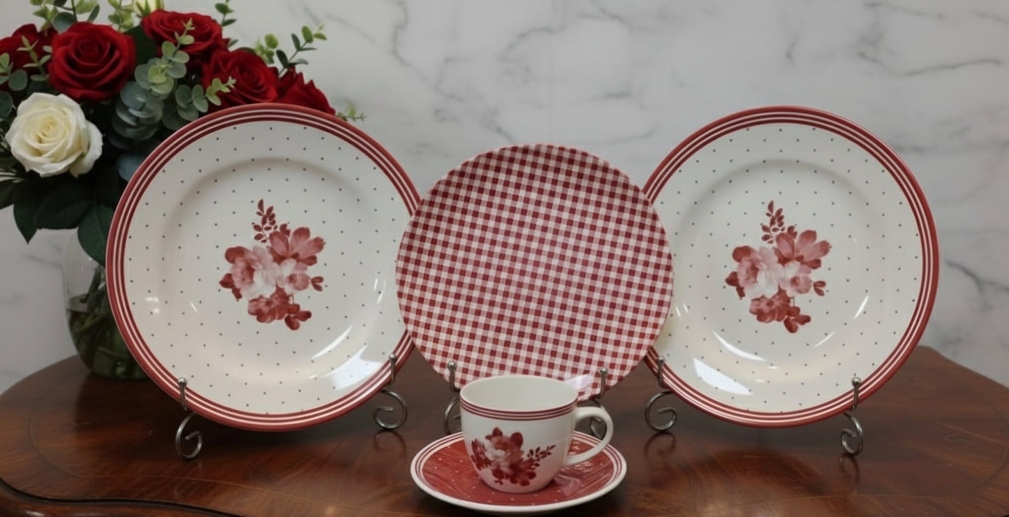 Theresa Pink - Earthenware (Clay) Plate Set (Made in Malaysia)