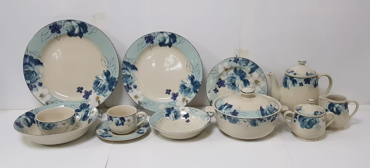 Bonquet Sketch Blue - Stoneware Dinner Set (Made in Indonesia)