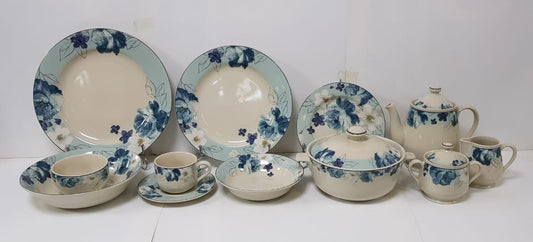 Bonquet Sketch Blue - Stoneware Dinner Set (Made in Indonesia)