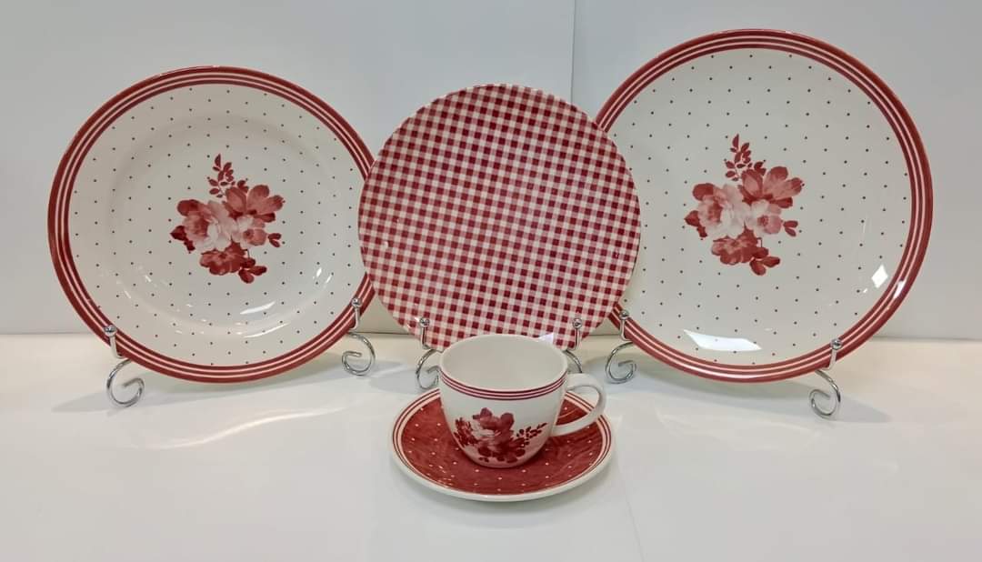 Theresa Pink - Earthenware (Clay) Plate Set (Made in Malaysia)