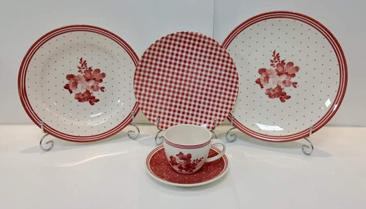 Theresa Pink - Earthenware (Clay) Plate Set (Made in Malaysia)