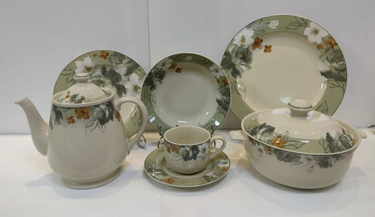 Bonquet Sketch Sage - Stoneware Dinner Set (Made in Indonesia)