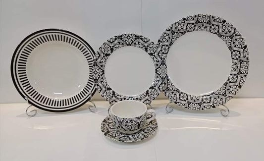 Grace Wins Black - Earthenware (Clay) Plate Set (Made in Malaysia)