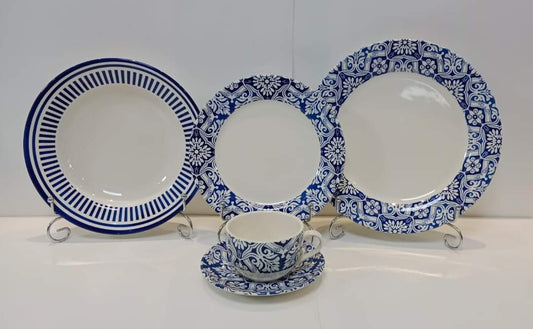 Grace Wins Blue - Earthenware (Clay) Plate Set (Made in Malaysia)
