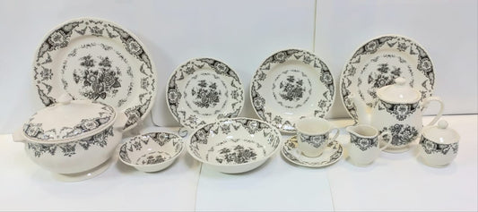 Rosetta Black - Earthenware (Clay) Dinner Set (Made in Malaysia)