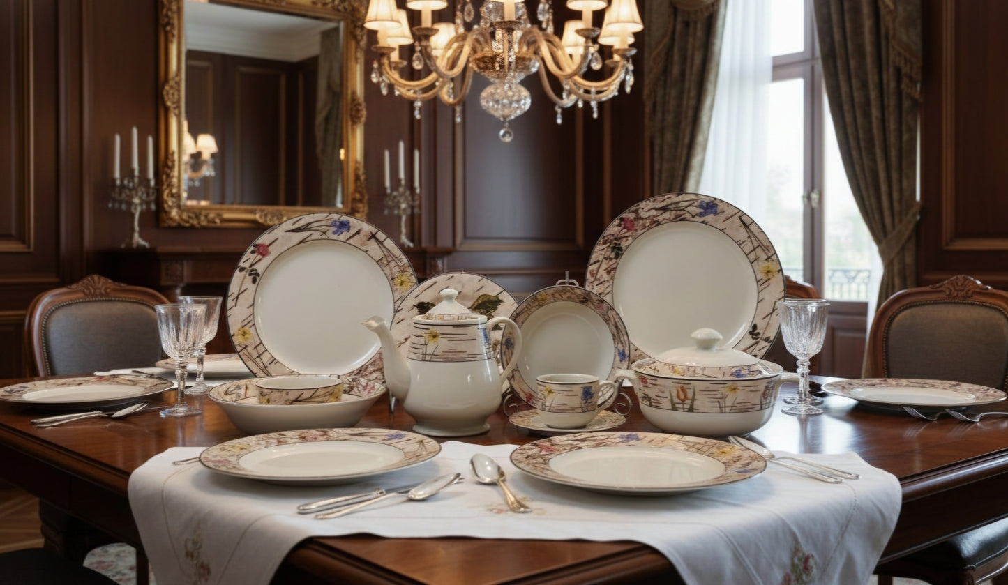 Sandal Wood [Round] - Stoneware Dinner Set (Made In Indonesia)