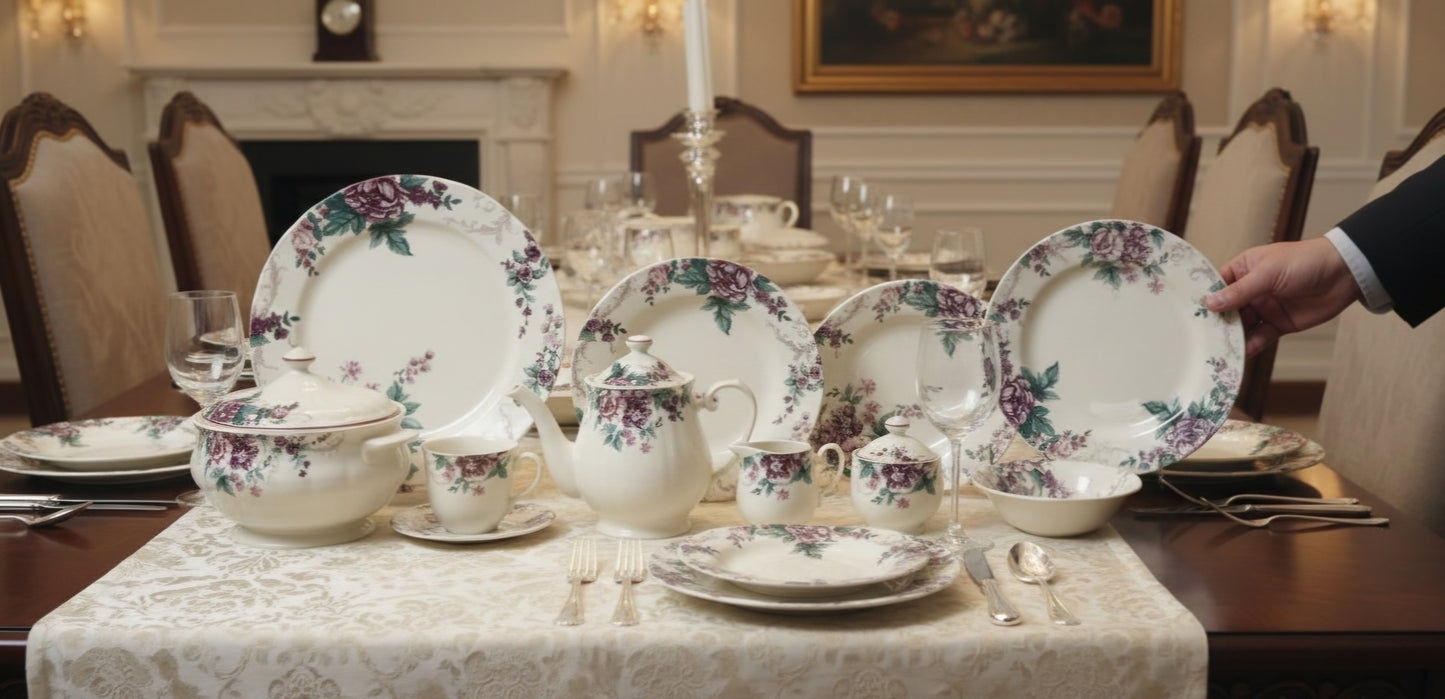 Gorgeous Full - Earthenware (Clay) Dinner Set (Made in Malaysia)