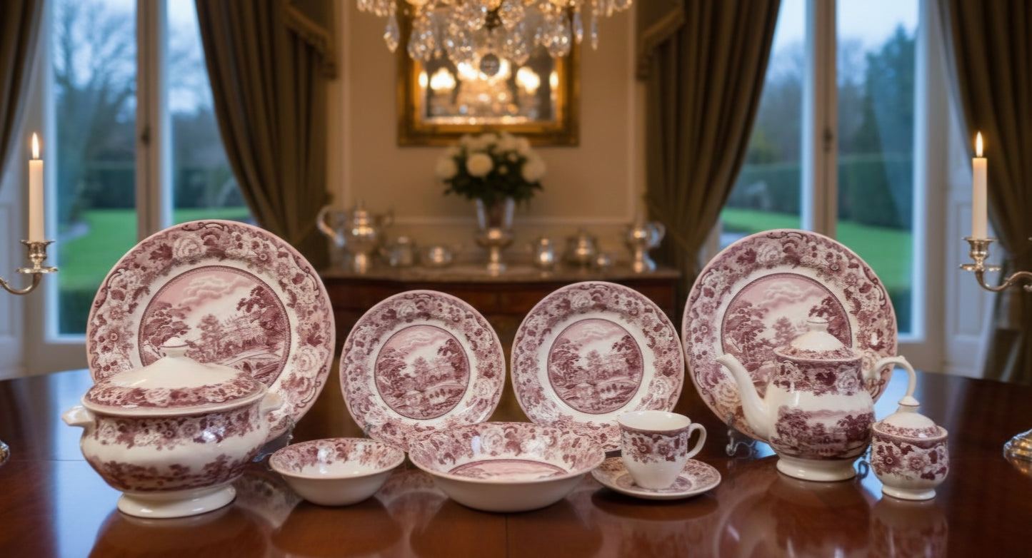Belmont Pink - Earthenware (Clay) Dinner Set (Made in Malaysia)