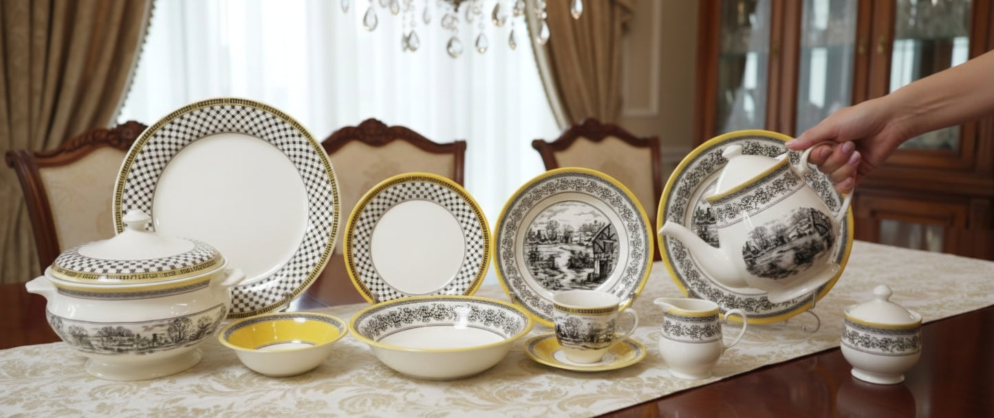 Halycon - Earthenware (Clay) Dinner Set (Made in Malaysia)