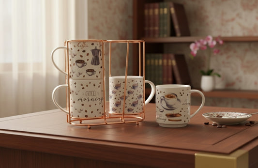 MUGS 04/PC'S SET - MIX COLOURS [SDM011-3496B]