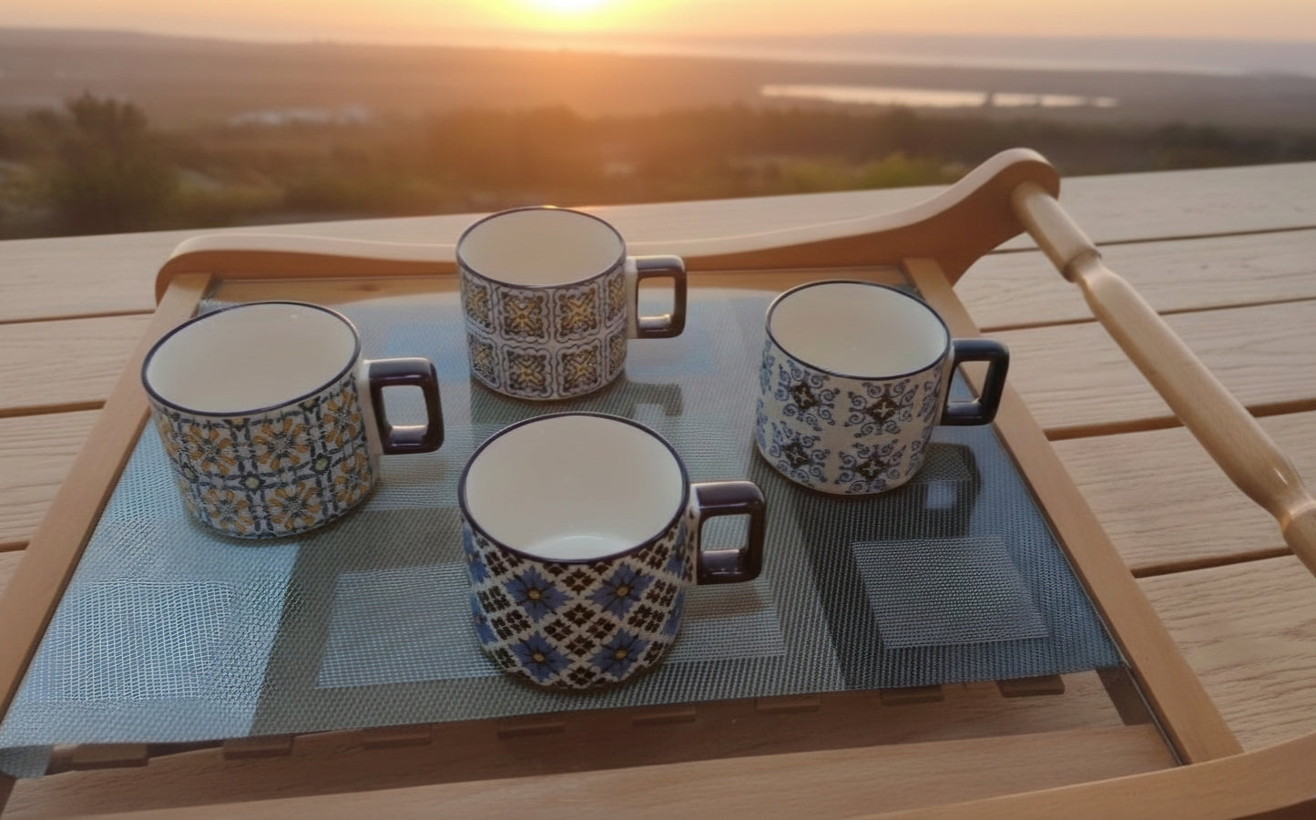 MUGS 04/PC'S SET MIX COLOURS  SDM045-S70B