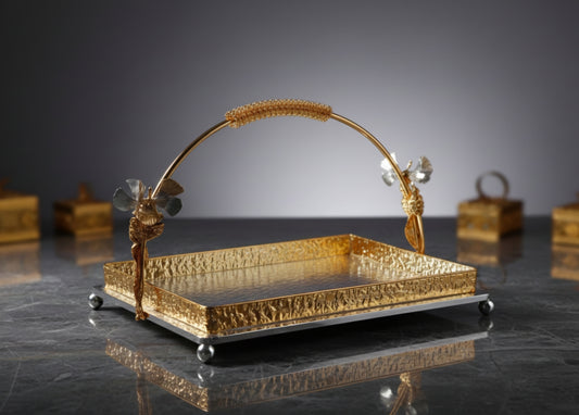 GOLDEN/SILVER SERVING PLATTER RECT [963-16]