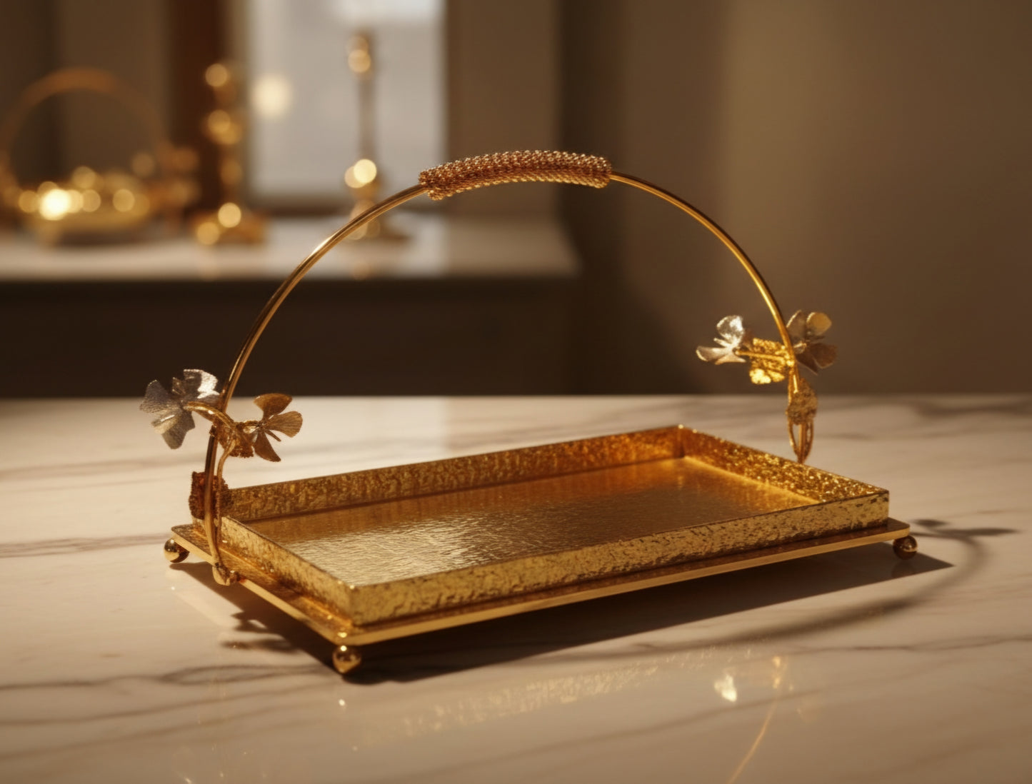 GOLDEN/SILVER SERVING RECT PLATTER [963-14]