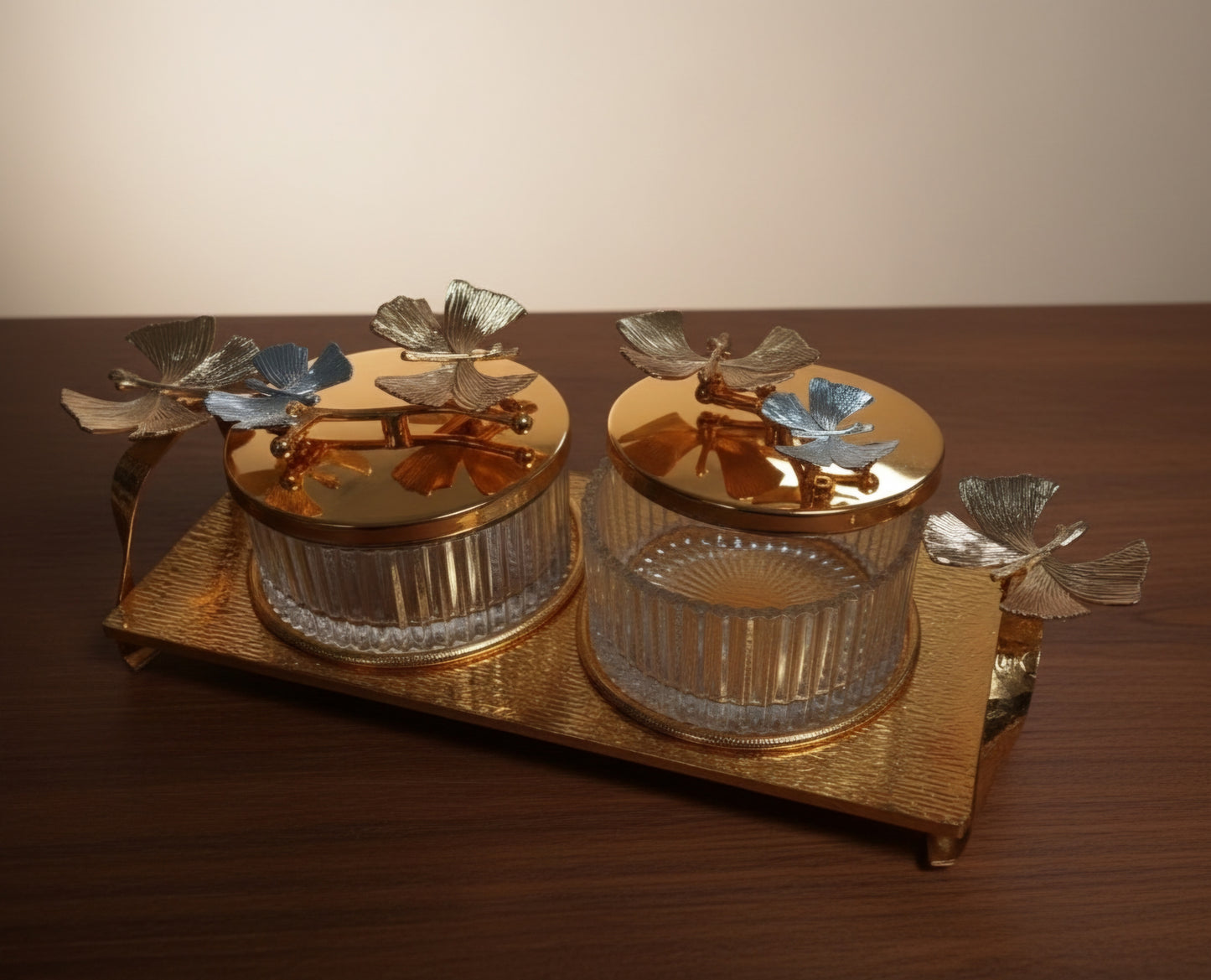 GOLDEN DRY FRUIT & CANDY SERVING SET 02/PC'S [963-28]