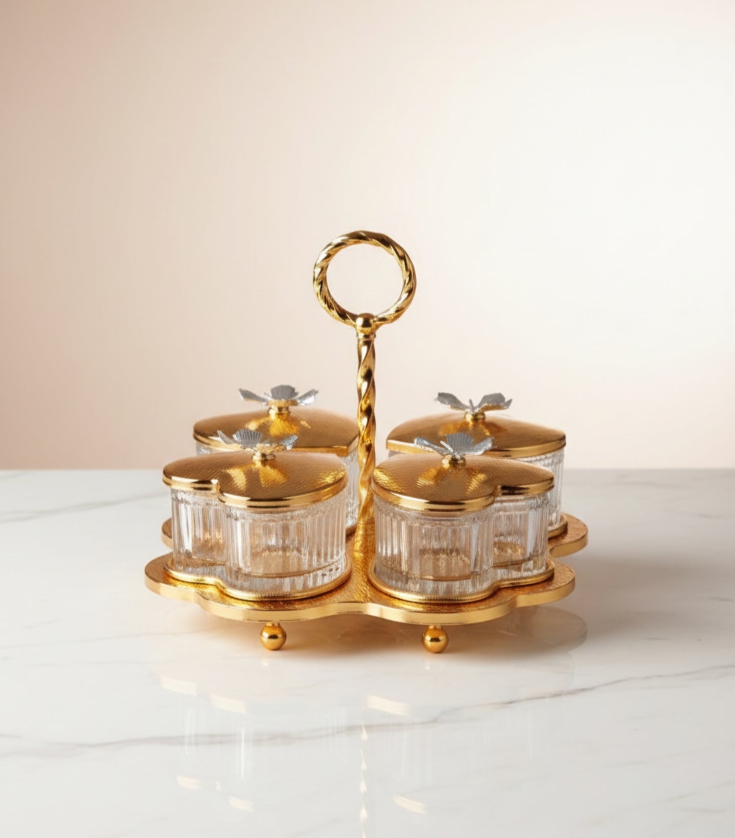GOLDEN DRY FRUIT & CANDY SERVING SET [963-5]