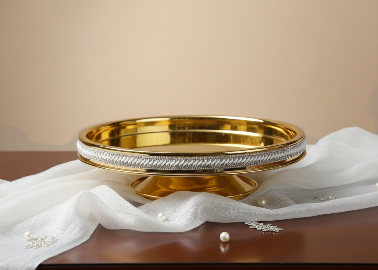 GOLDEN FRUIT DISH WITH STAND YX-358C