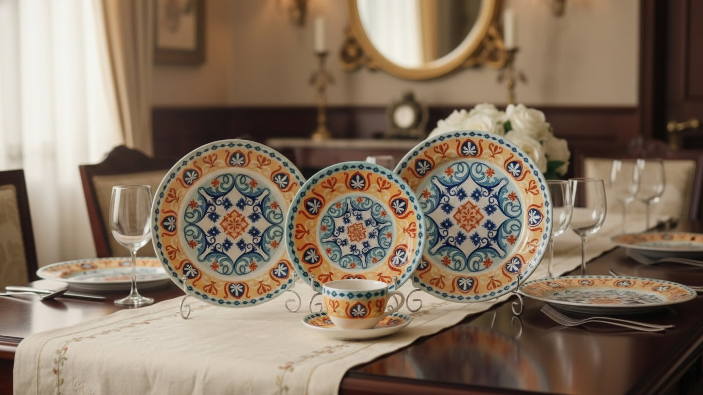 Salwar Kameez - Earthenware (Clay) Plate Set (Made in Malaysia)