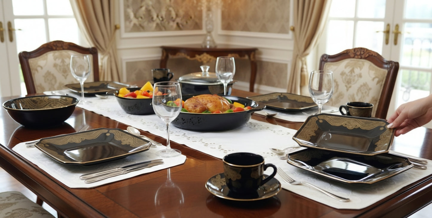 CBL GM - SQR DINNER SET 64/PC'S USA HOME [MADE IN THAILAND]