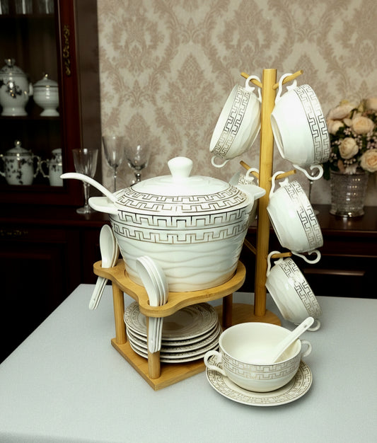SOUP SET 22PC'S WITH SAUCERS (JC7459-H302)