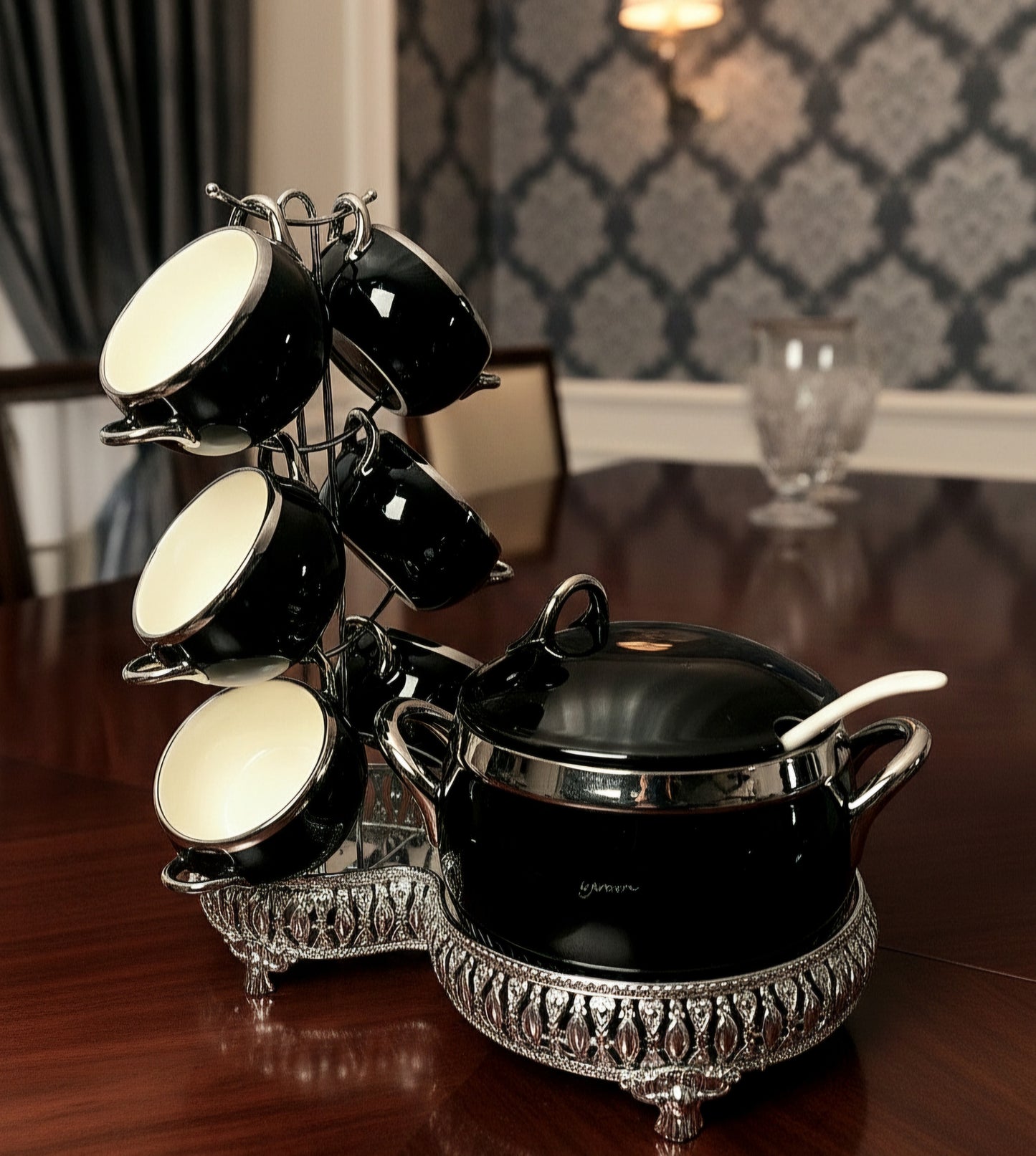 SOUP SET 16PC'S WITH METAL RACK (JCC8463-K631-R1)