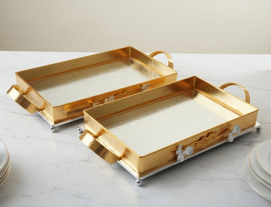 2/PC'S GOLDEN TRAY SET [963-30]