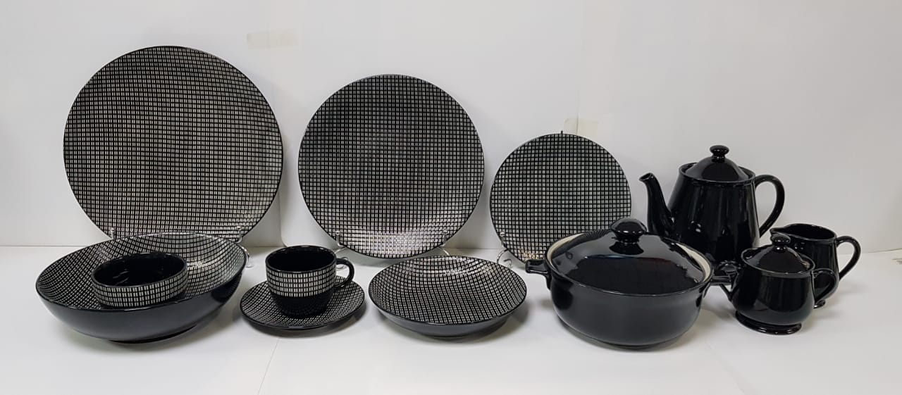 KiKi White [Padded Design] - Stoneware Dinner Set (Made in Indonesia)