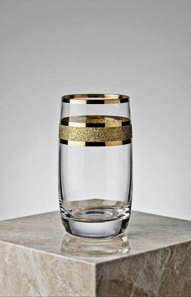 Gold Decorated Tumbler Glass 6pcs (KAV24-809/S)