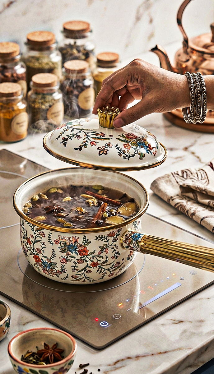 Enamel Pot With Lid